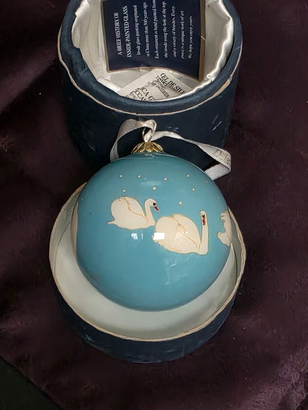 Dillard's 2013 "7 Swans a Swimming" Glass Ornaments 12 Days of Christmas Series